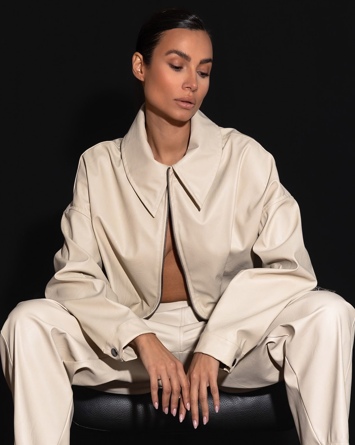 Jacket δερματίνη Cream