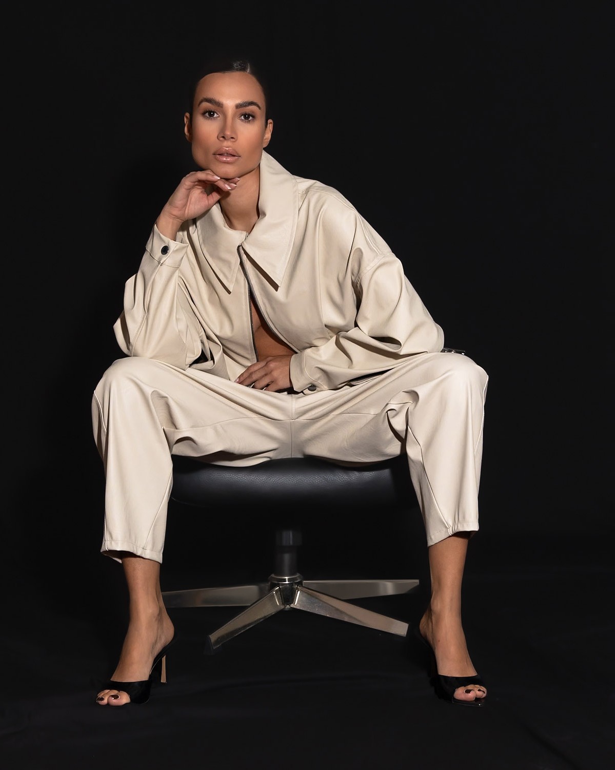 Jacket δερματίνη Cream