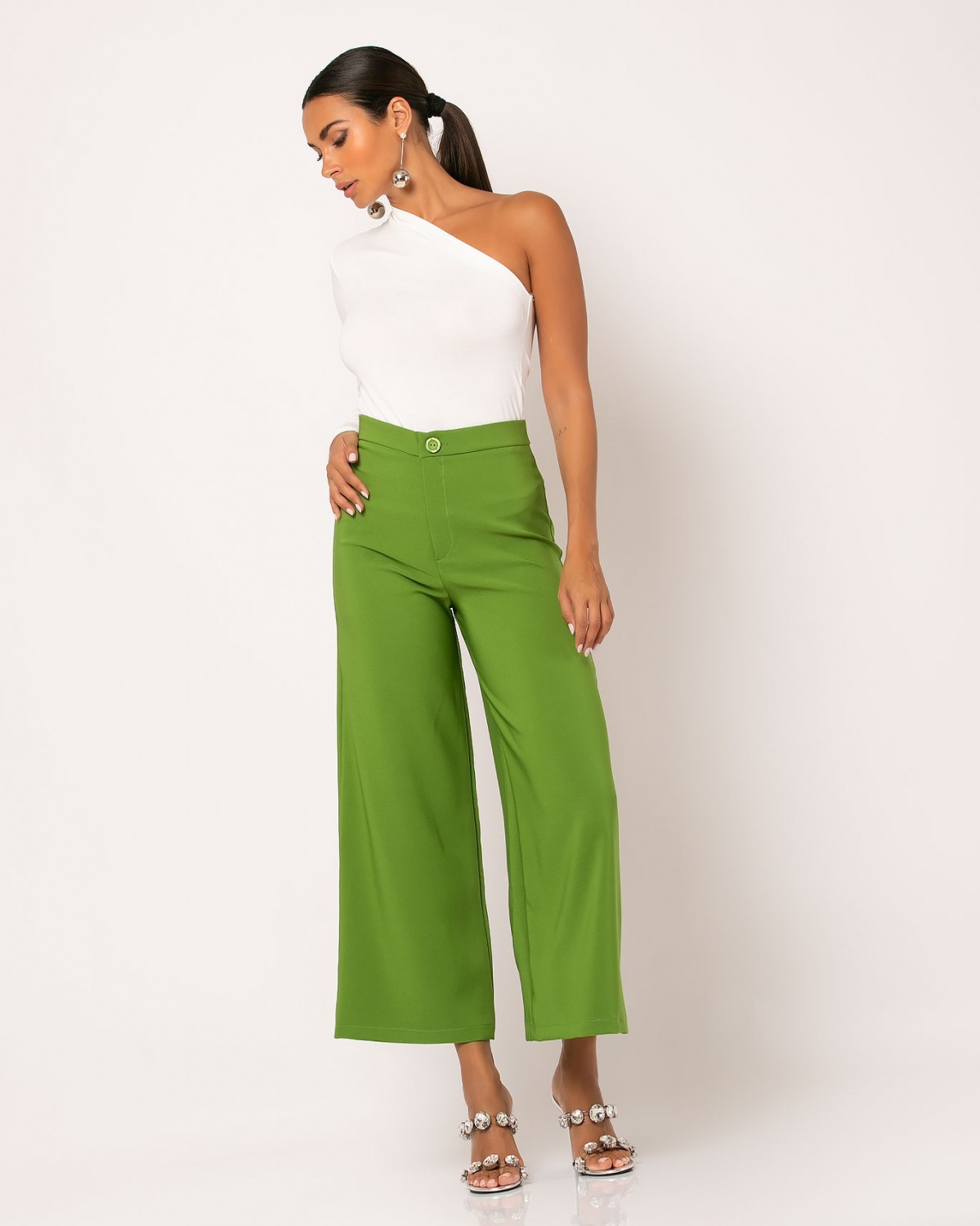 Jupe Cullote ψηλόμεση Olive