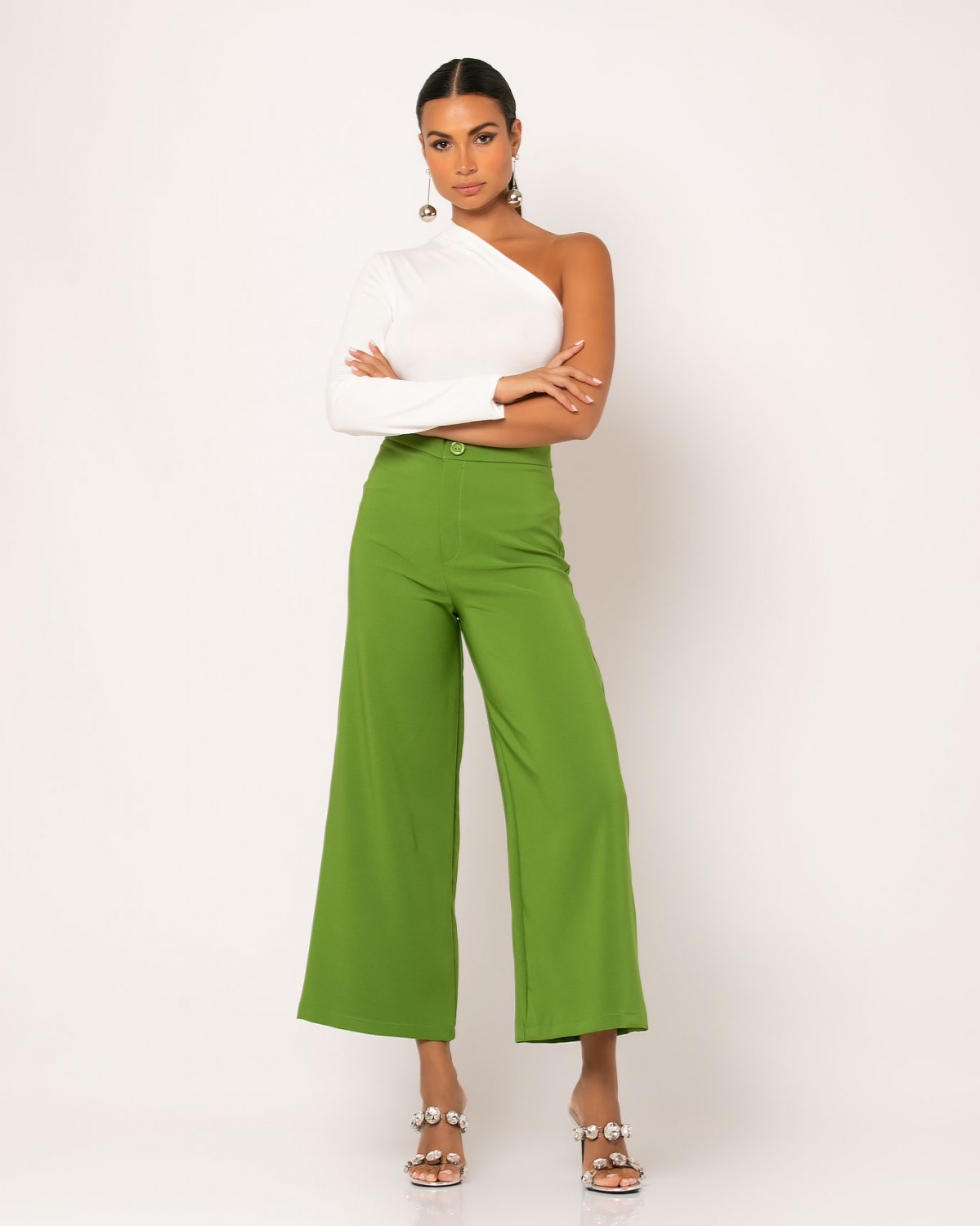 Jupe Cullote ψηλόμεση Olive