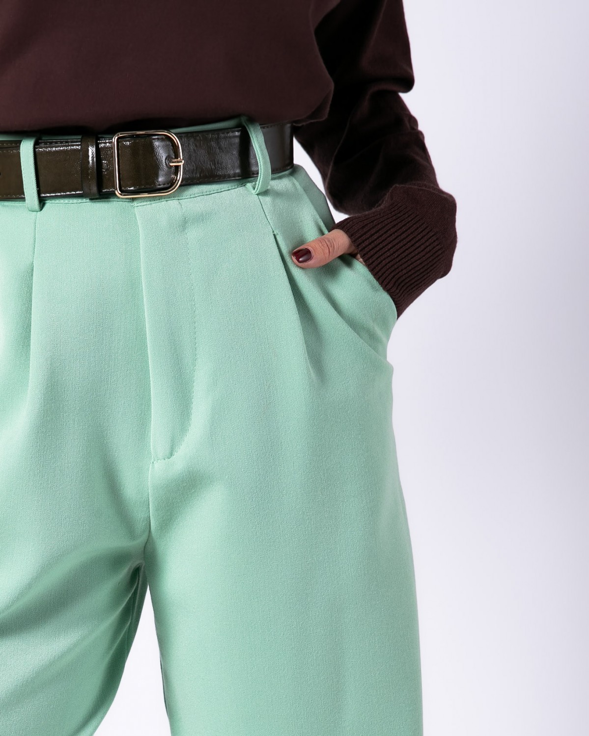 Παντελόνι ψηλόμεσο σε ίσια γραμμή Avocado