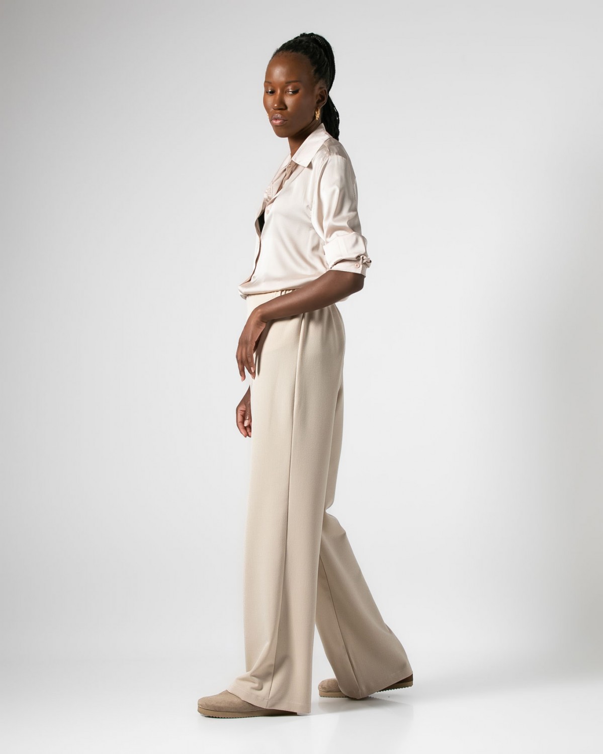 Παντελόνι με λάστιχο στην μέση Cream 