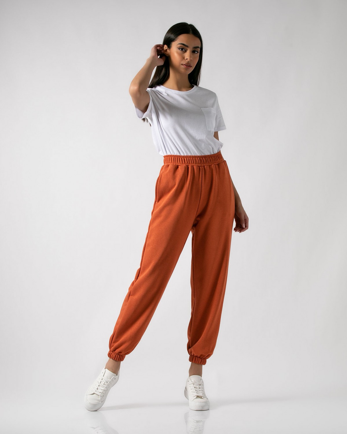 Παντελόνι φούτερ αχνούδιαστο  με λάστιχο Κανέλα 