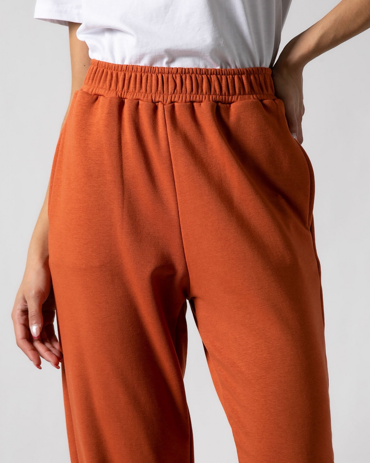 Παντελόνι φούτερ αχνούδιαστο  με λάστιχο Κανέλα 