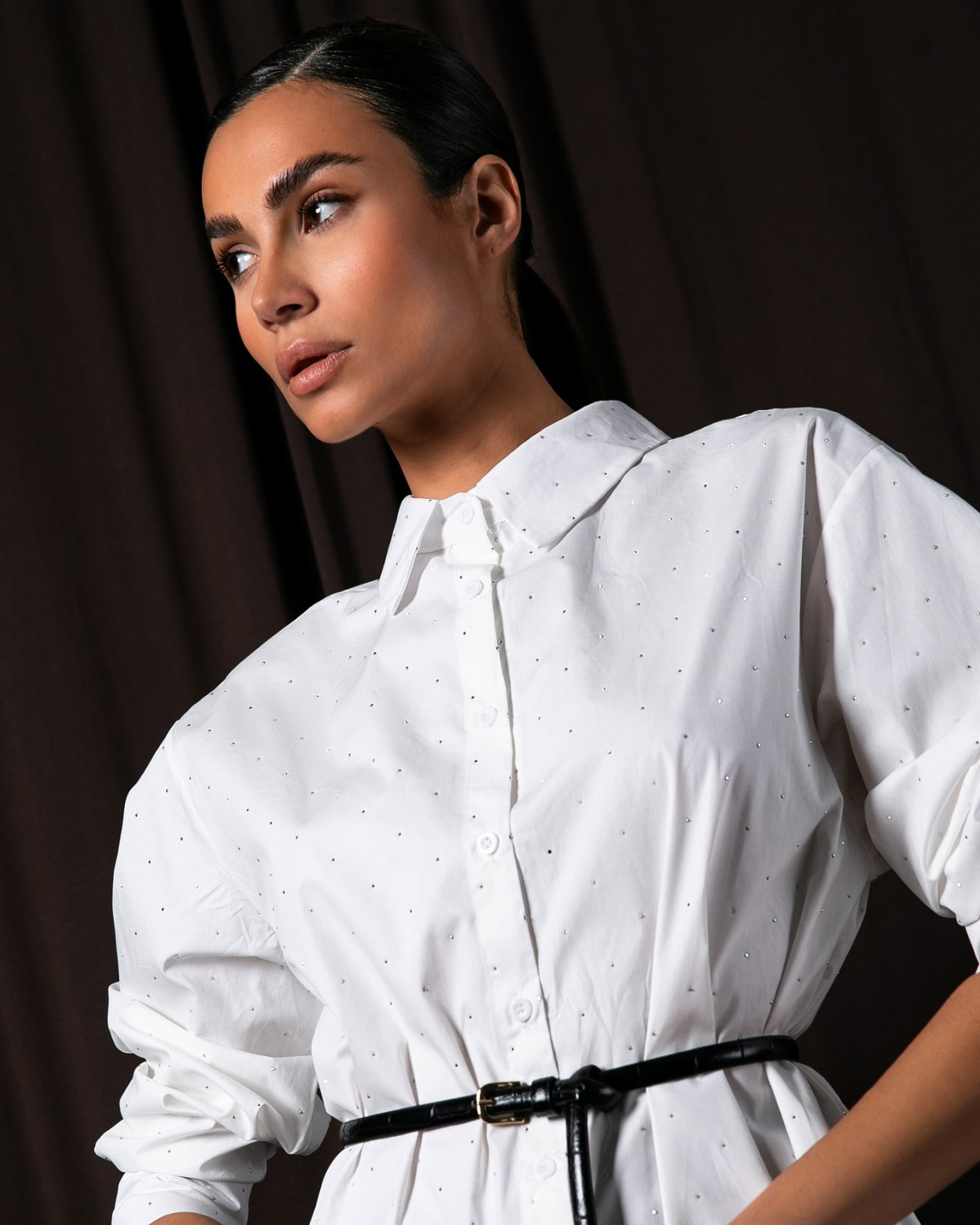 Πουκάμισο μακρυμάνικο με strass White