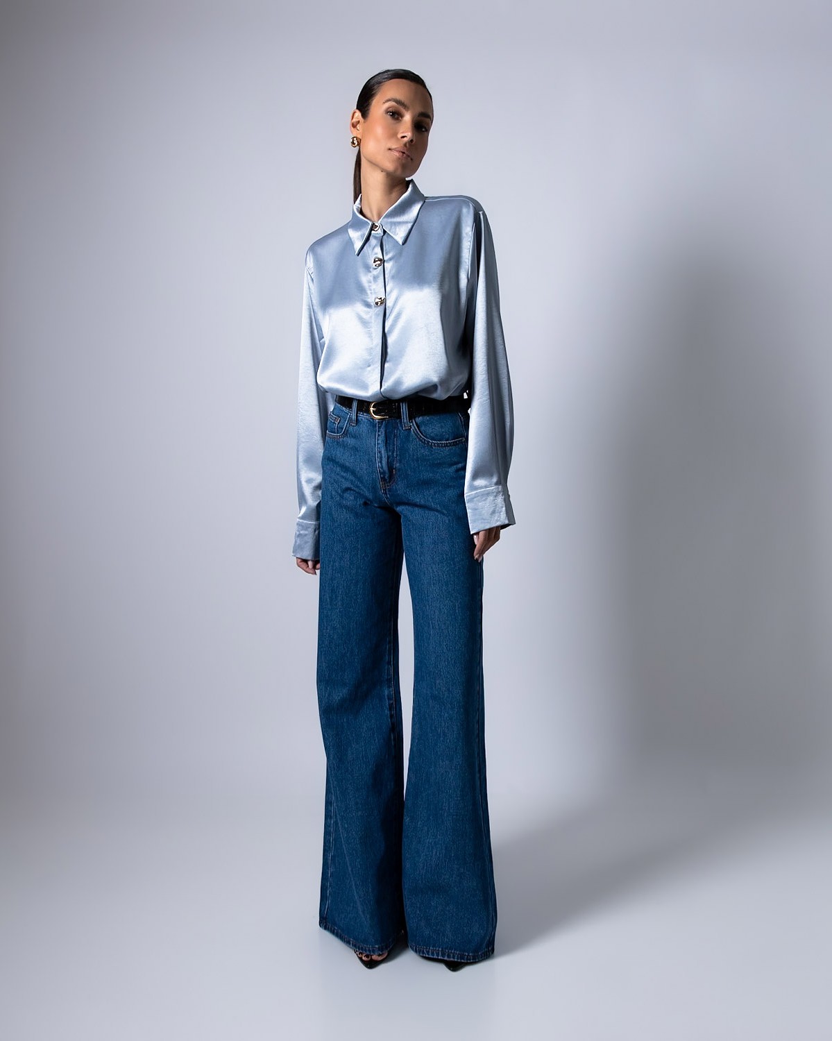 Jean ψηλόμεσο flared leg Denim