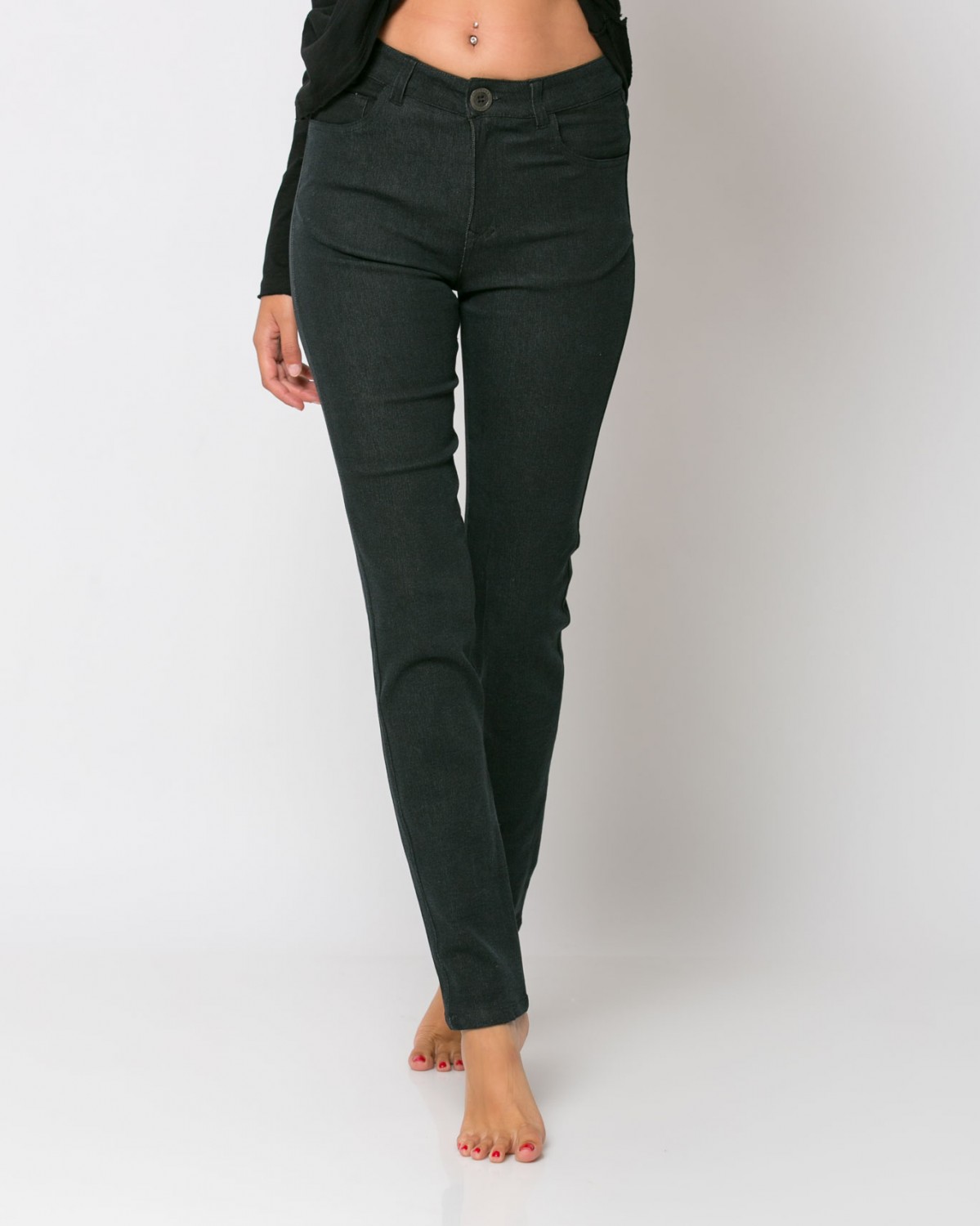 Τζιν ψηλόμεσο ίσιο  Μαύρο