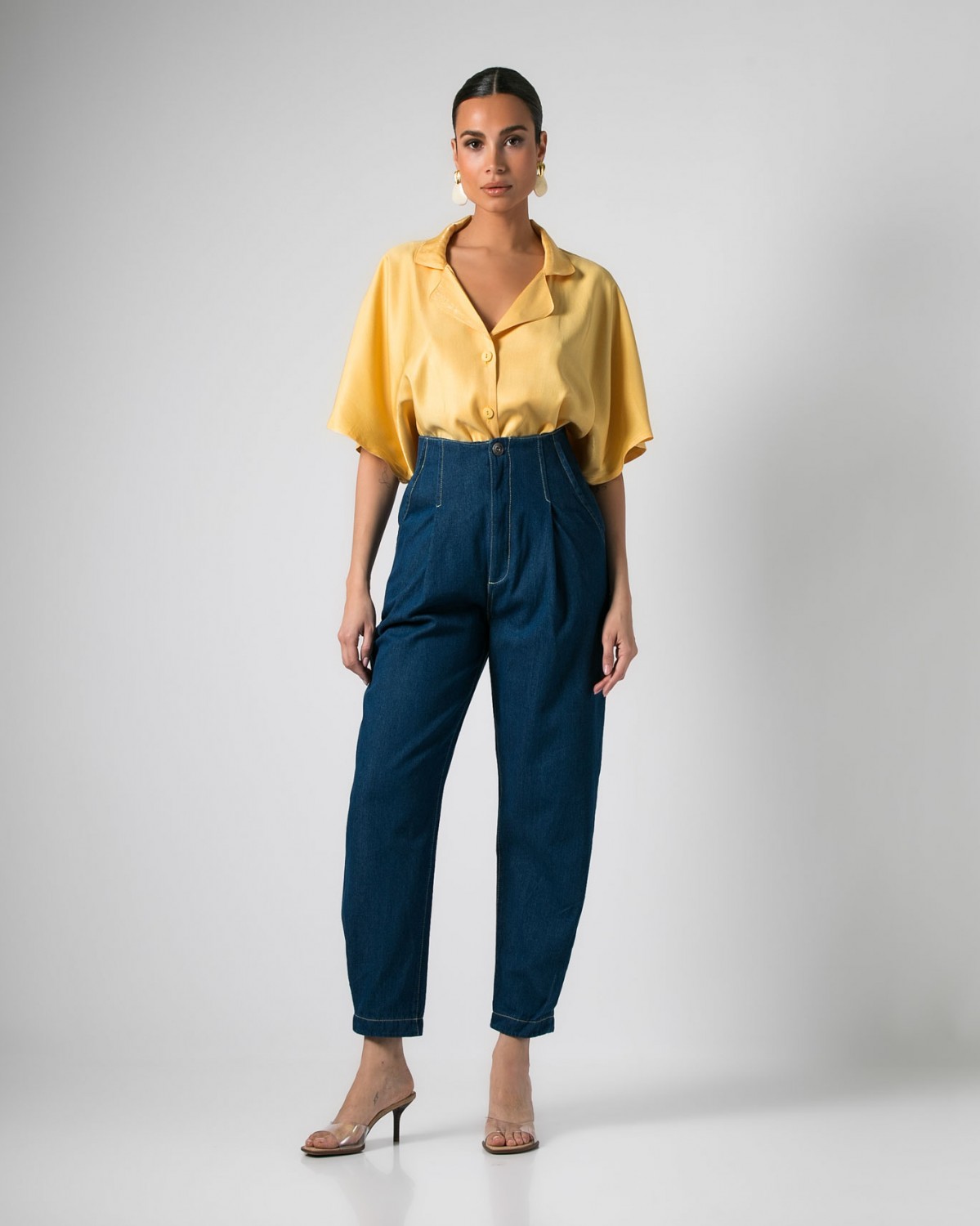 Jean loose με κουφόπιετες Denim